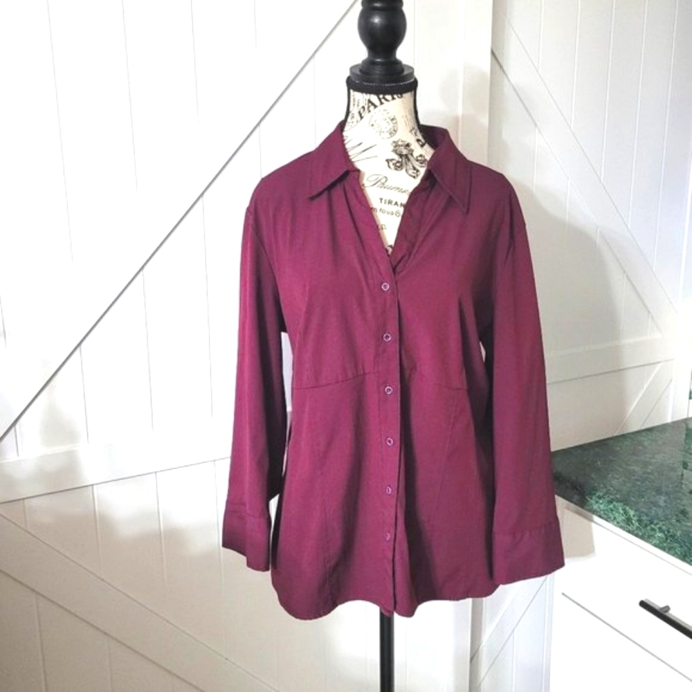 Apt. 9 XL Burgundy/Wine/Plum/Purple Business Casual Top